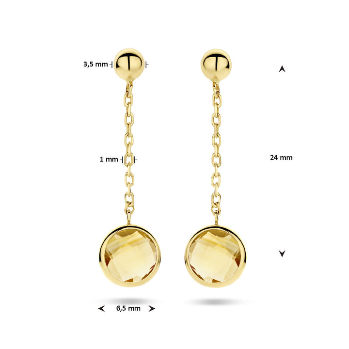 Citrin-Ohrringe aus 14-karätigem Gelbgold
