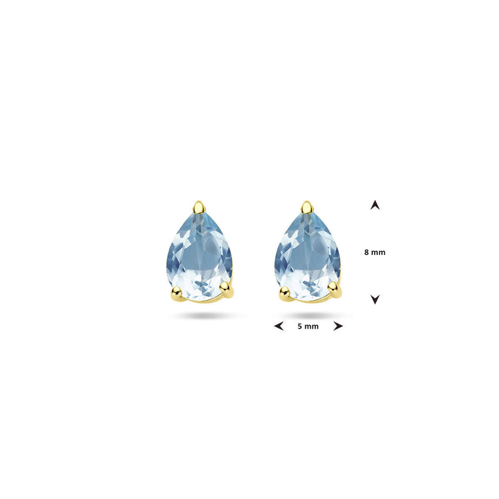 Ohrstecker Blautopas 14K Gelbgold