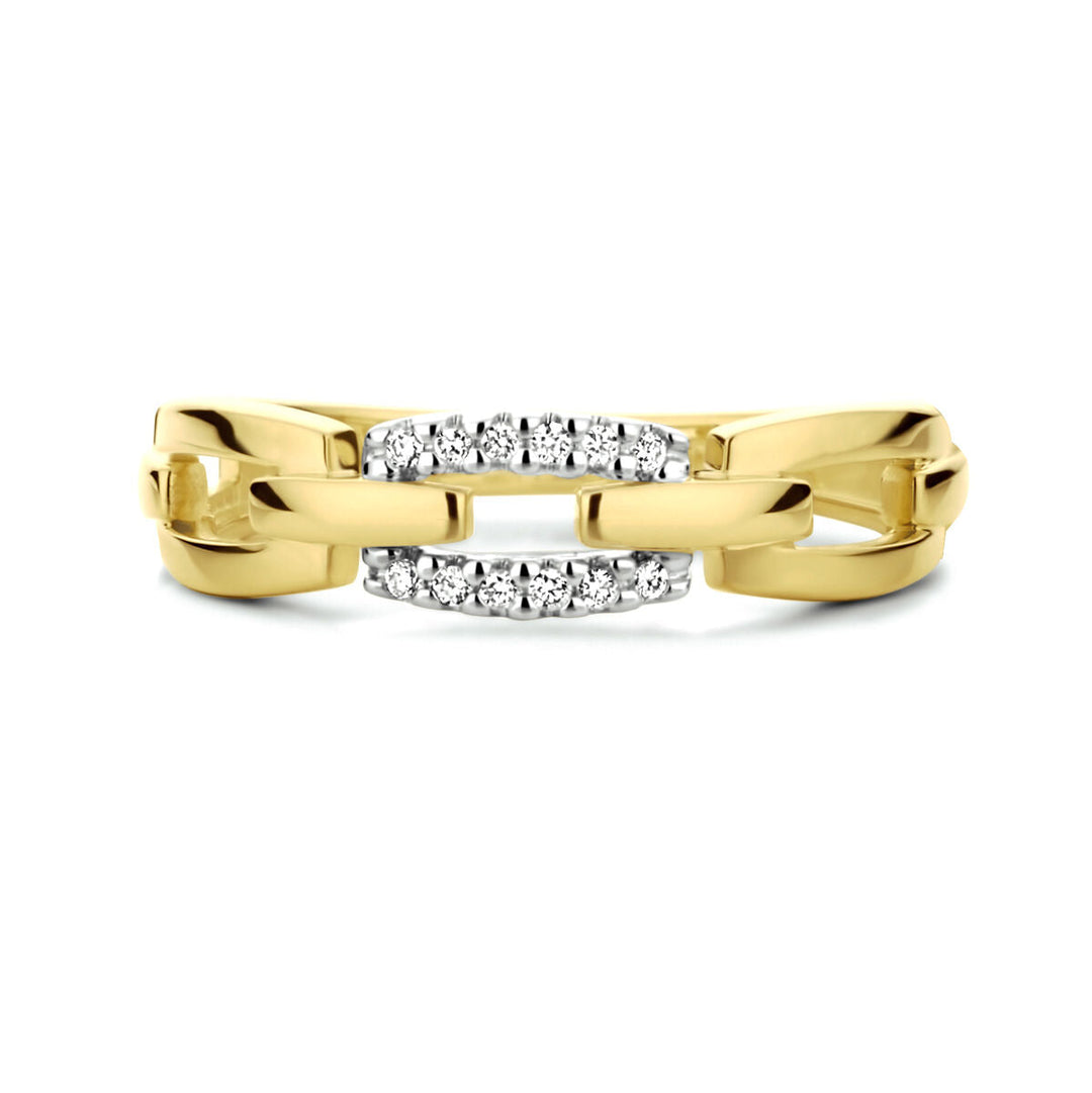 Ring-Gliederdiamant 0,05 ct h si 14K Bicolor-Gold gelb/weiß