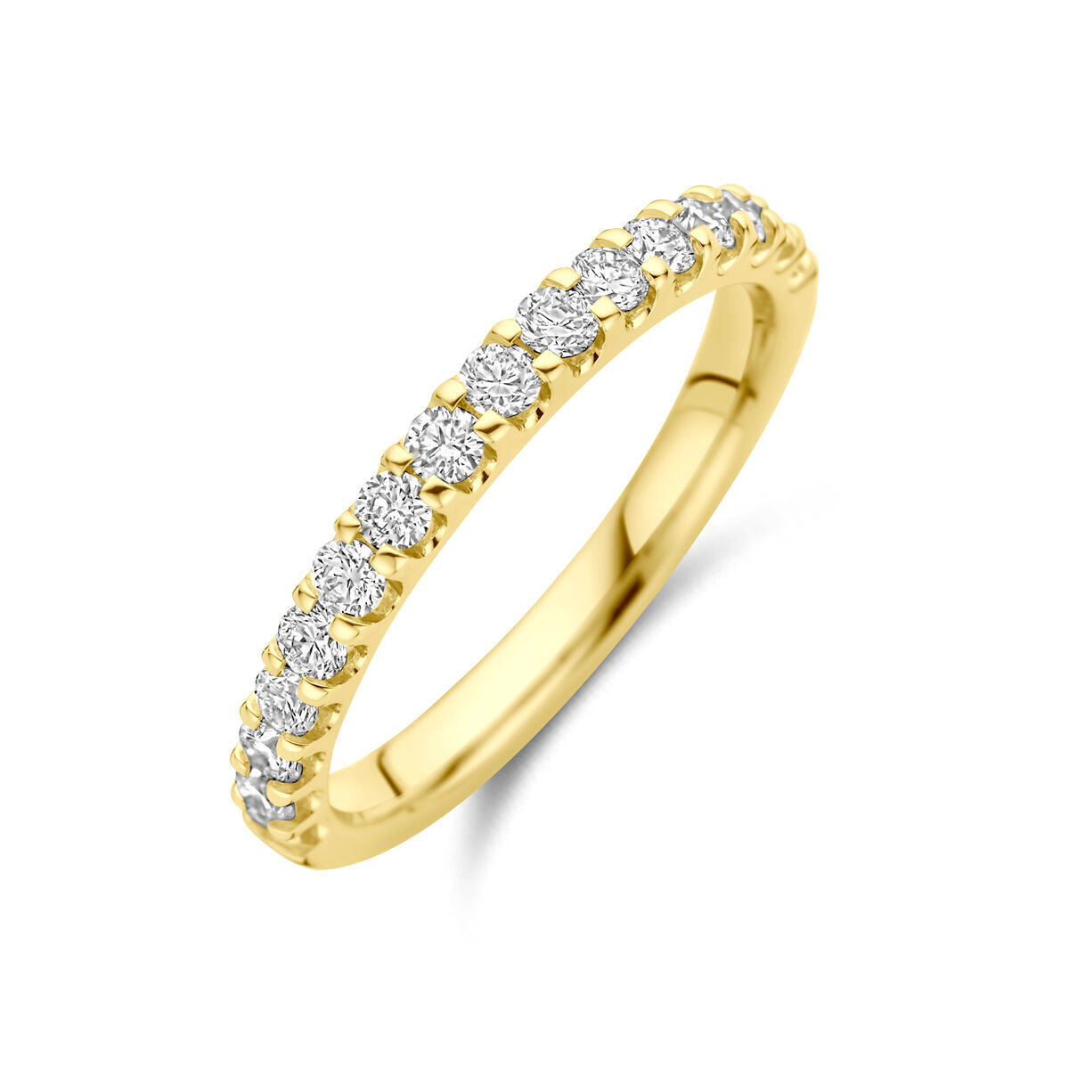 Ring aus 14K Gelbgold mit 0,51 ct lab-grown Diamanten in einer Reihe angeordnet