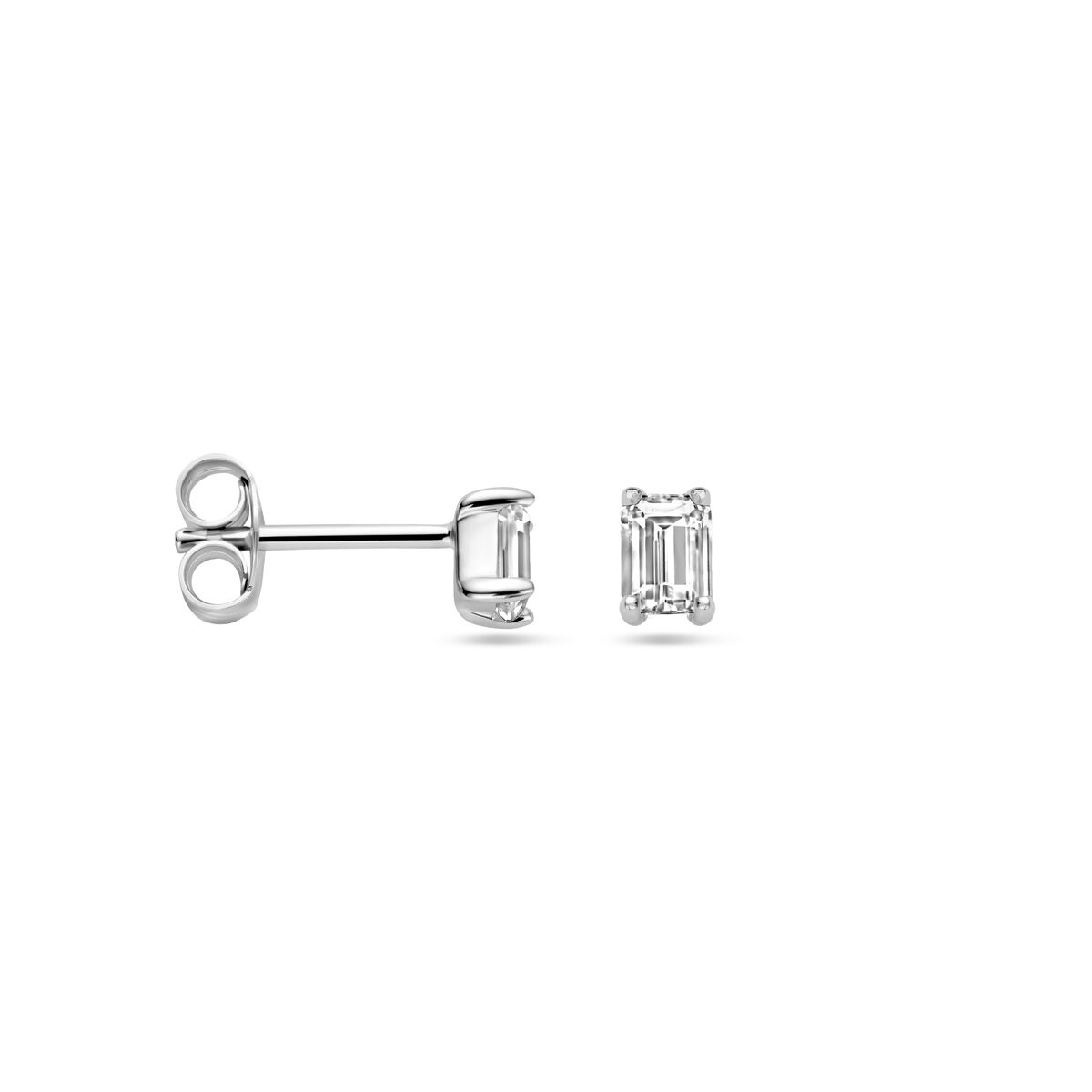 Ohrstecker Zirkonia Silber rhodiniert