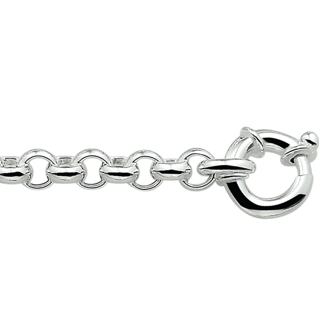 Armband Jasseron 7 mm mit großem Karabinerverschluss silberweiß