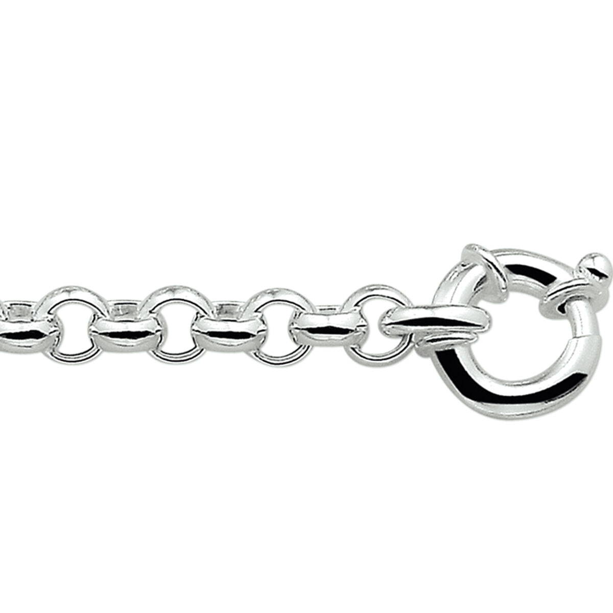 Armband aus 7 mm Jasseron mit großem silbernem Karabinerverschluss