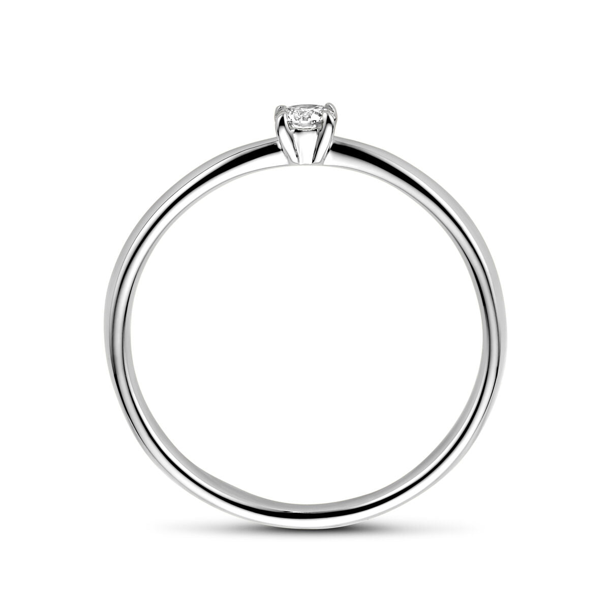 Verlobungsring Diamant 0,10 ct H SI 14K Weißgold