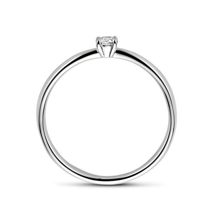 aanzoeksring diamant 0.10ct h si 14K witgoud