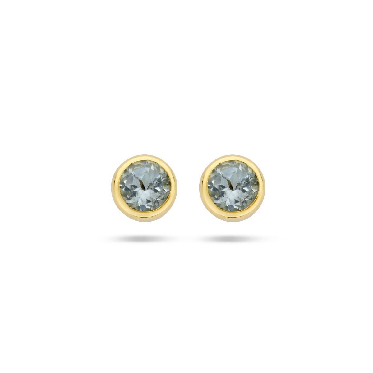 Ohrstecker mit blauen Topasen in 14K Gelbgoldfassung
