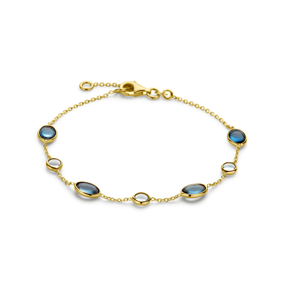 Armband aus 14K Gold mit London Blue und blauen Topasen in ovaler Form