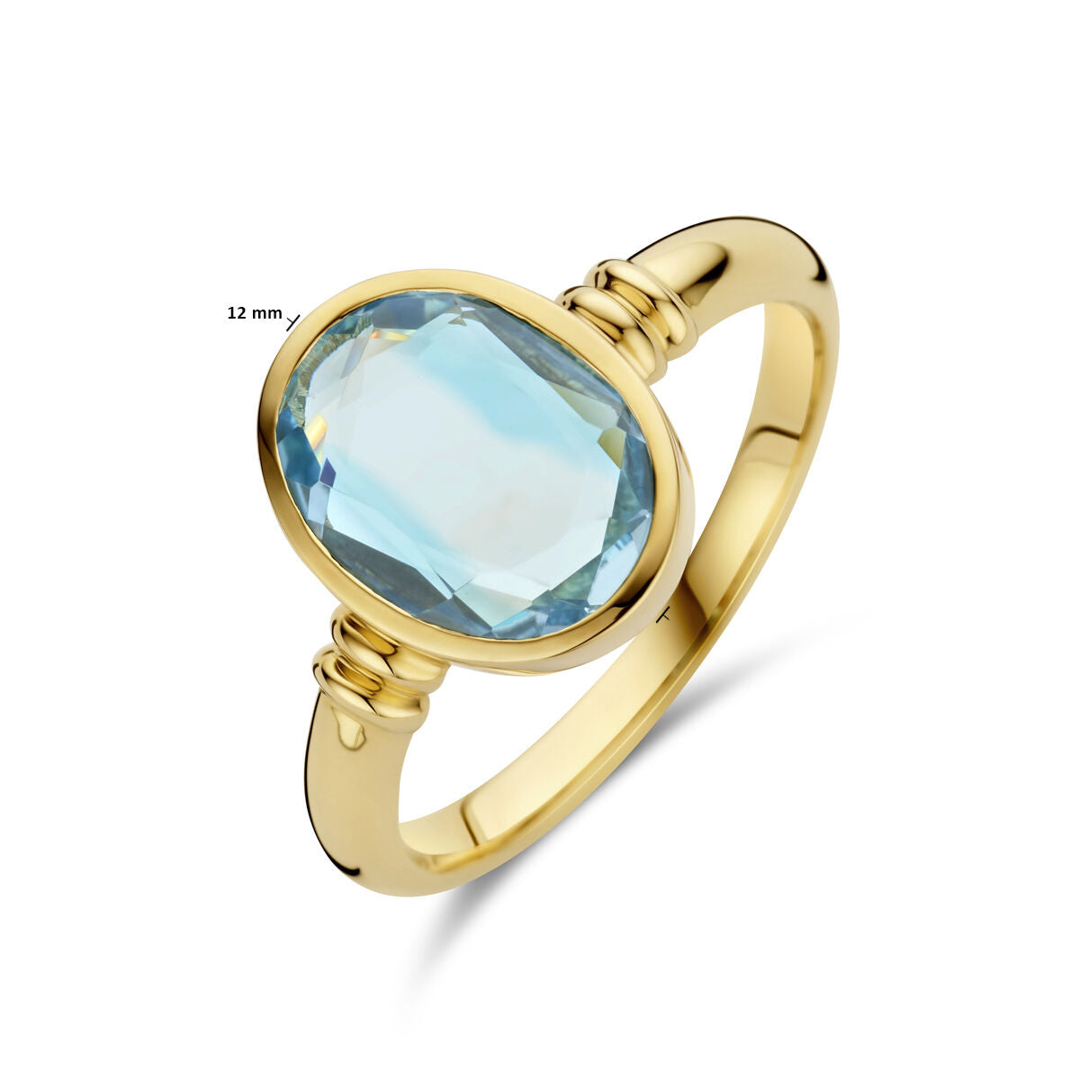 Ring himmelblauer Topas 14K Gelbgold
