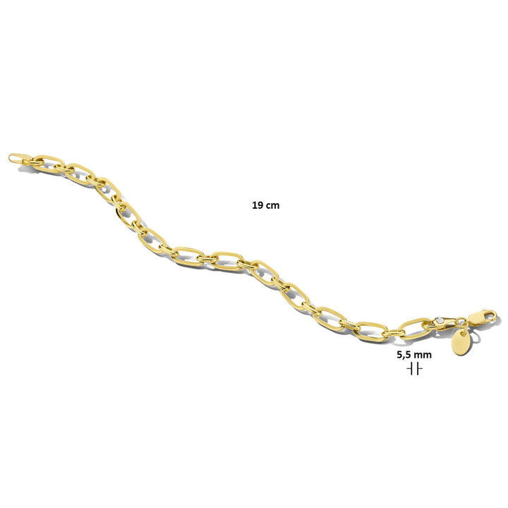 Armband Anker 5,5 mm 19 cm Zilgold (Gelbgold mit Silberkern)