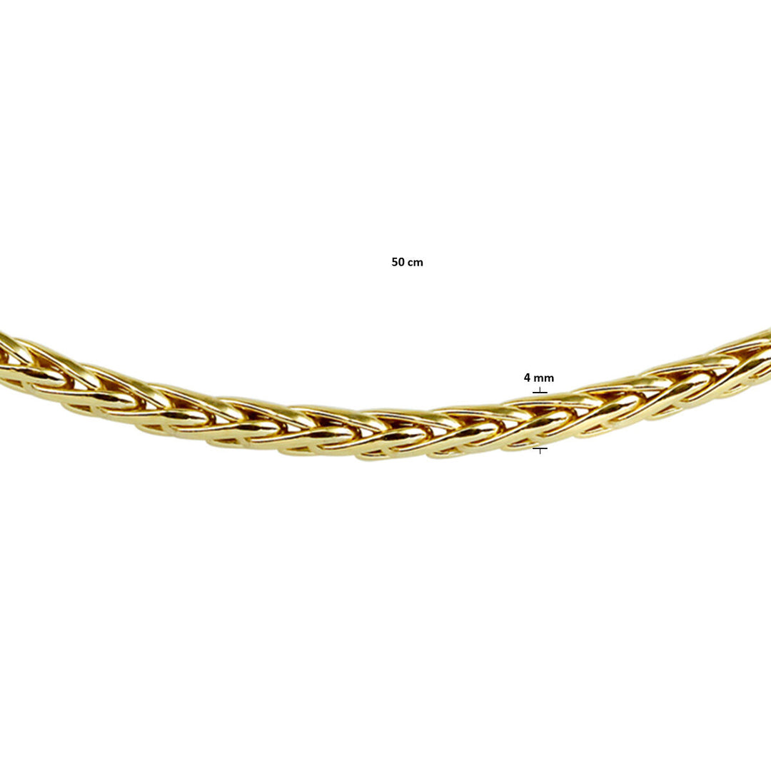 Fuchsschwanz-Halskette 4,0 mm Zilgold (Gelbgold mit Silberkern)