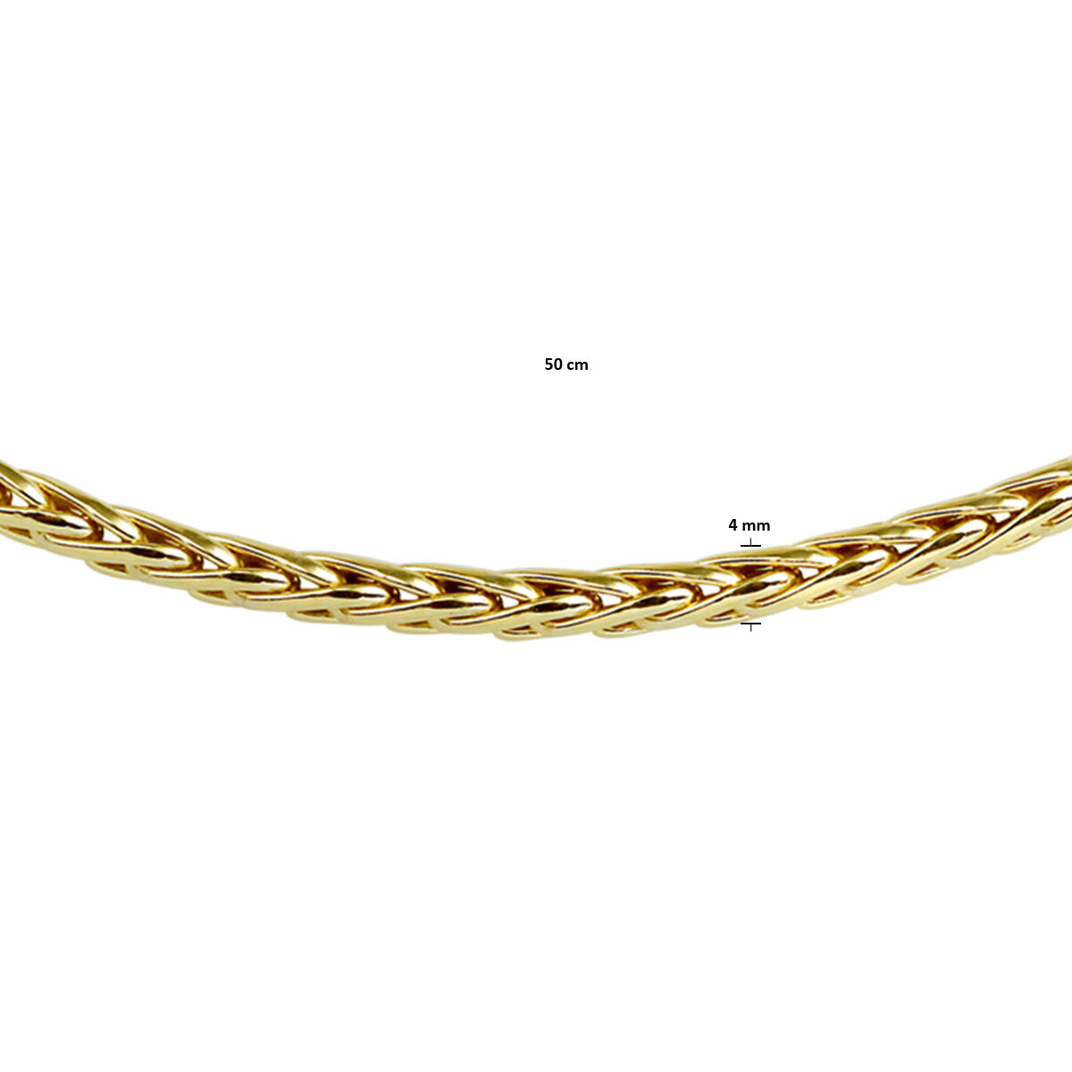 Fuchsschwanz-Halskette 4,0 mm Zilgold (Gelbgold mit Silberkern)