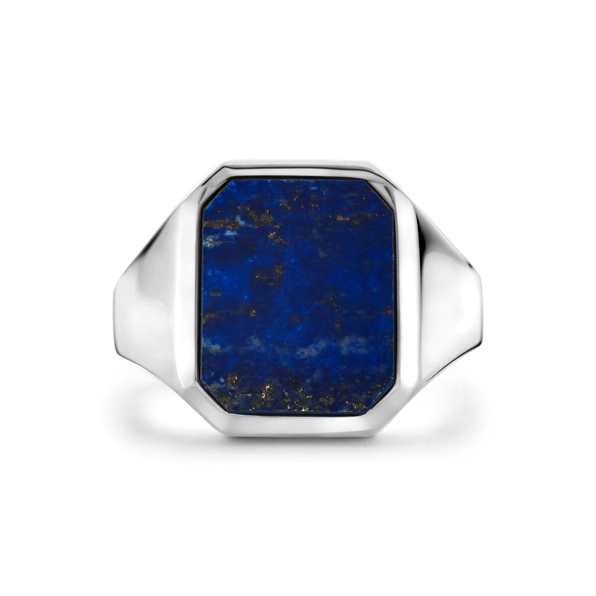 Siegelring massiv Lapis 13 x 11mm Silber rhodiniert