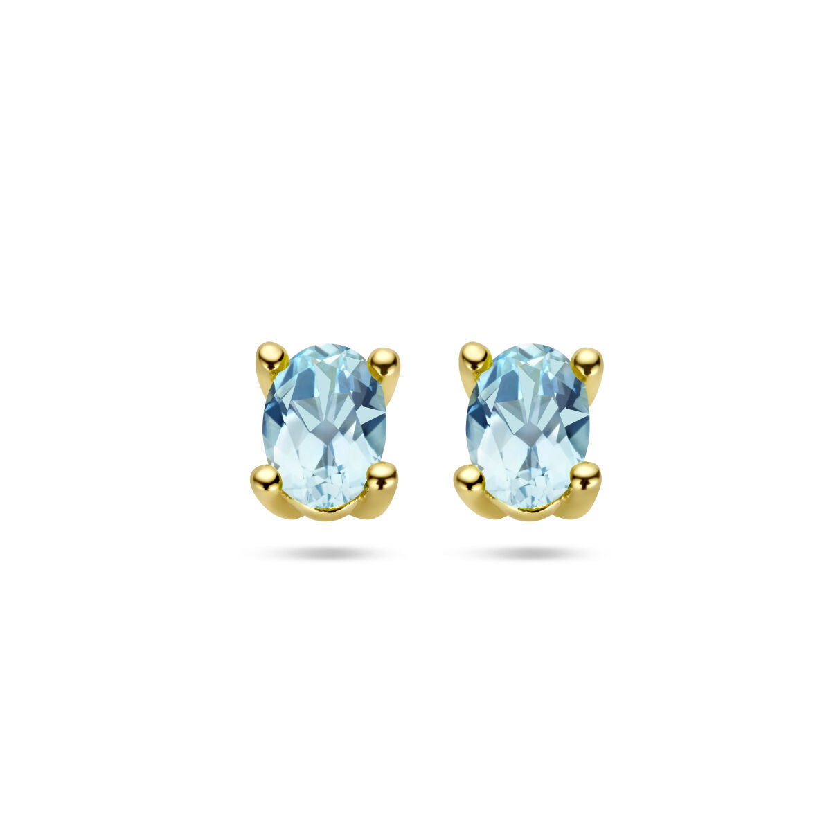 Ohrstecker mit blauen Topasen in 14K Gelbgoldfassung