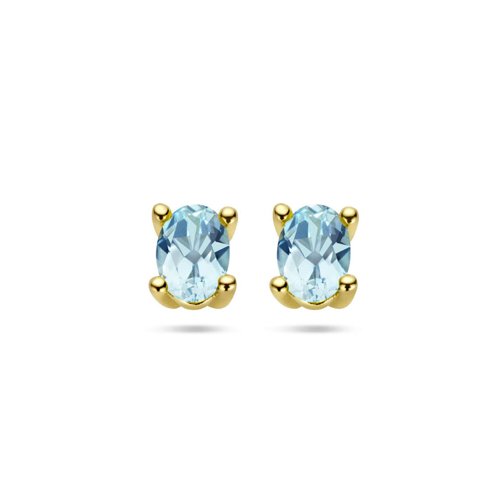 Ohrstecker Blautopas 14K Gelbgold