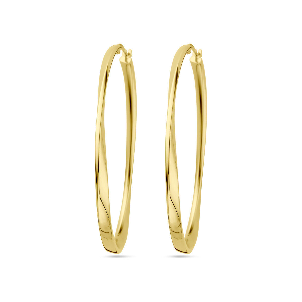 Klapp-Ohrringe aus 14K Gelbgold mit geschwungener Form