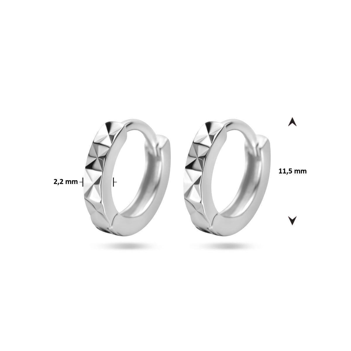 Ohrhänger aus diamantiertem, rhodiniertem Silber