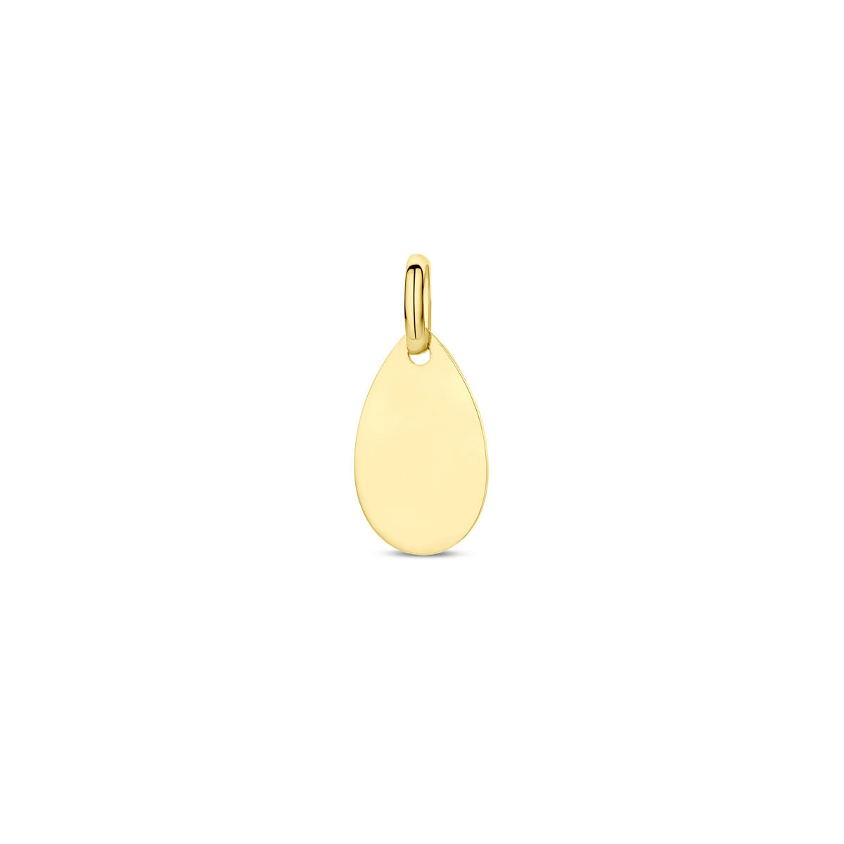 Gravuranhänger in Tropfenform aus 14K Gelbgold mit glatter Oberfläche
