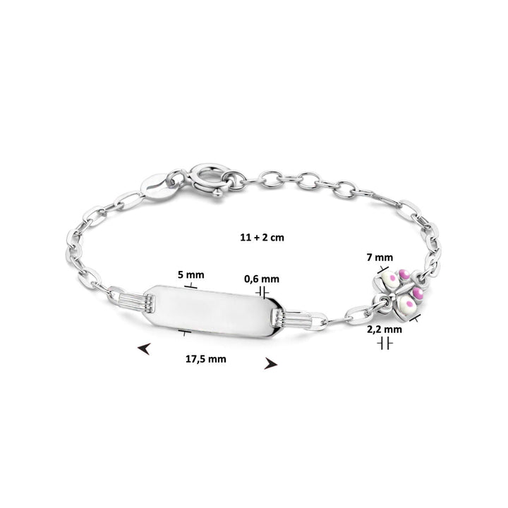 Babyarmband Silber Schmetterlingsplättchen 5,0 mm rhodiniert