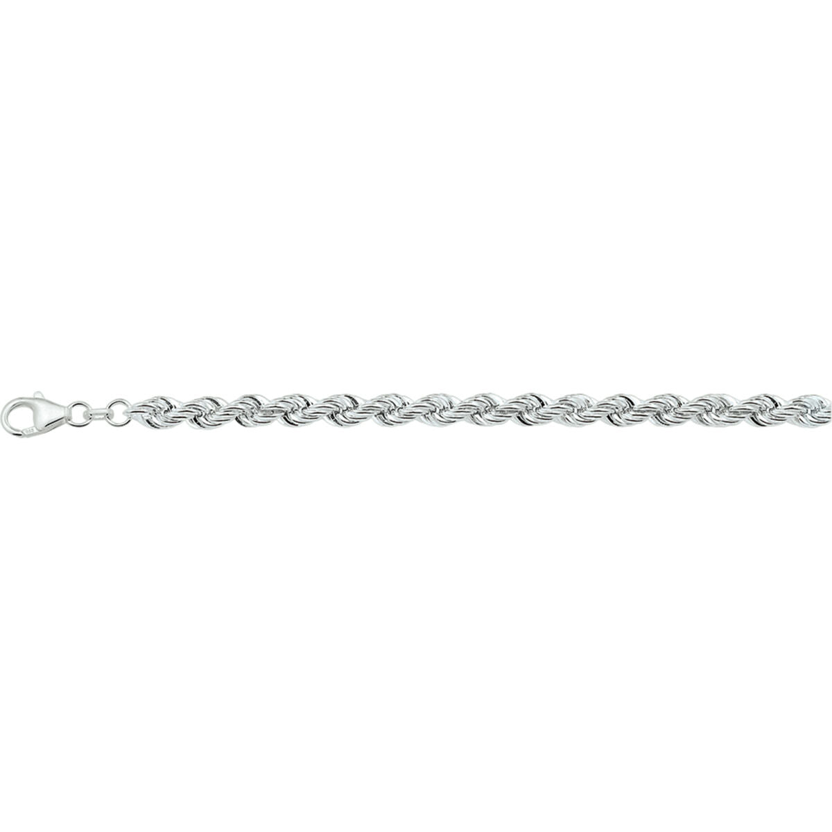 Armband aus rhodiniertem Silber mit massiven, geflochtenen Gliedern und einer Breite von 5,5 mm.