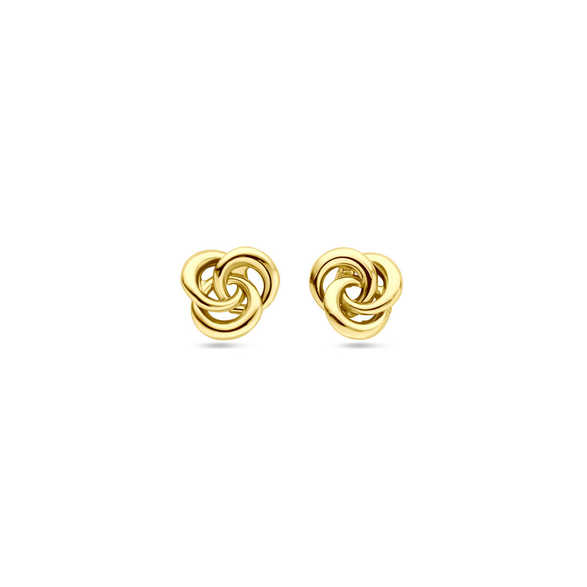 Ohrstecker aus 14K Gelbgold mit einem verschnörkelten Design, Durchmesser 7 mm