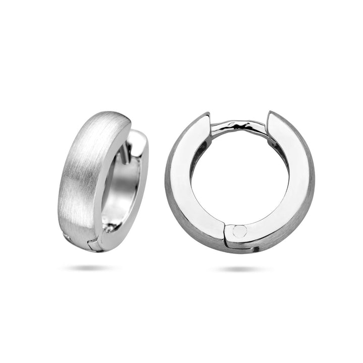 flache Ohrhänger 4,0 mm poly/mattsilber rhodiniert