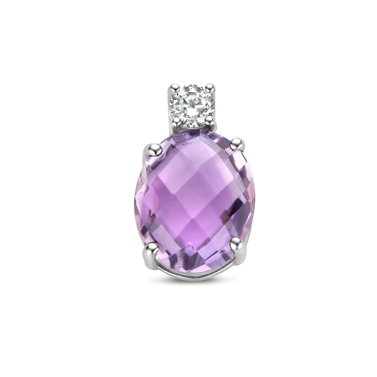 Anhänger Amethyst und Zirkonia Silber rhodiniert