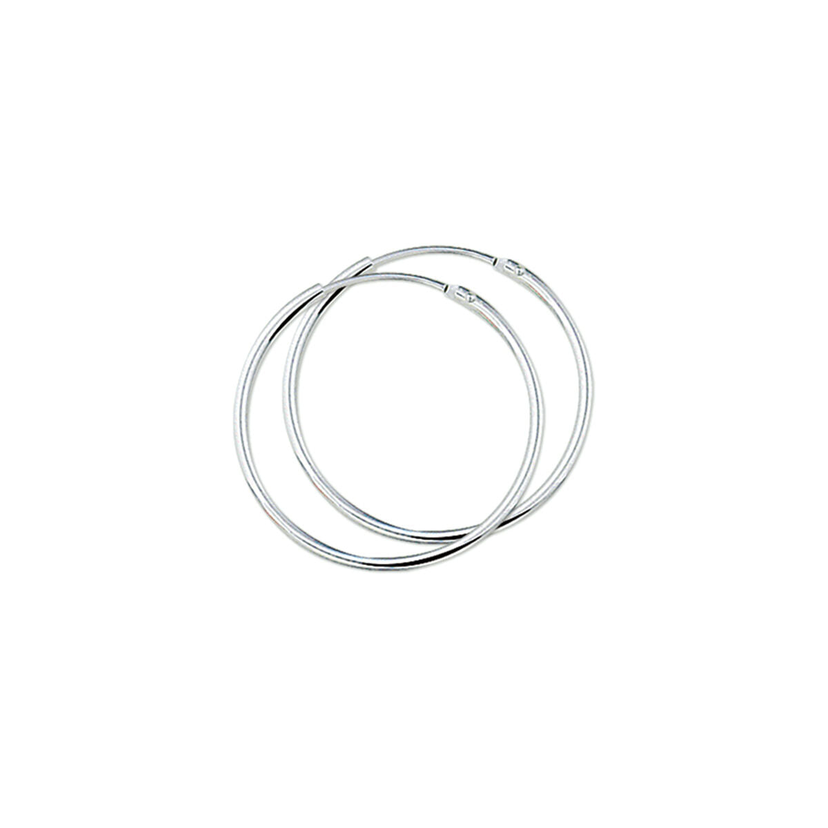 Runde, rhodinierte Ohrhänger aus Silber mit glatter Oberfläche