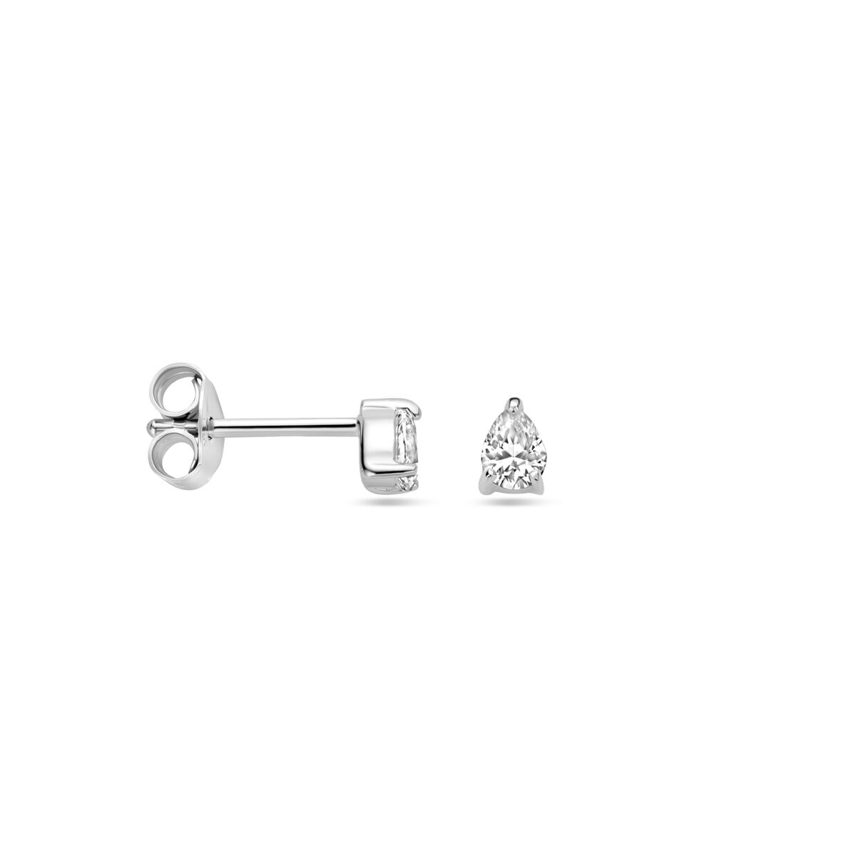 Ohrstecker Zirkonia 4,5 mm Silber rhodiniert