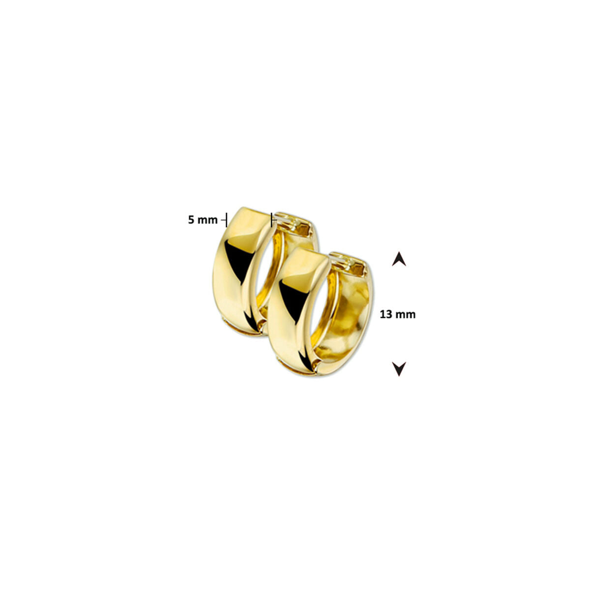 Ohrhänger Flachrohr 14K Gelbgold