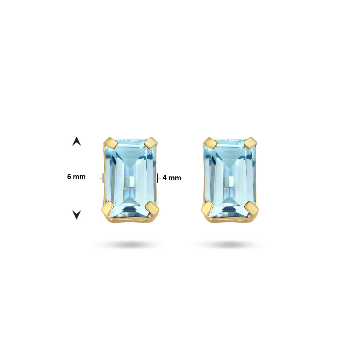Ohrstecker Blautopas 14K Gelbgold