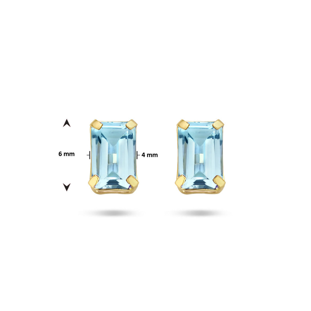 Ohrstecker Blautopas 14K Gelbgold