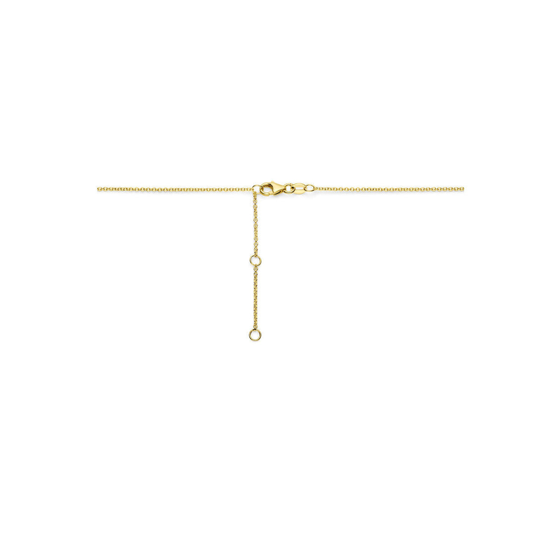 Halskette Herzen 41 - 43 - 45 cm 14K Bicolor Gold Gelb/Weiß