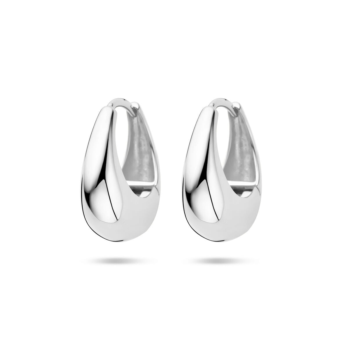 Klapp-Ohrringe aus rhodiniertem Silber mit tropfenförmigem Design