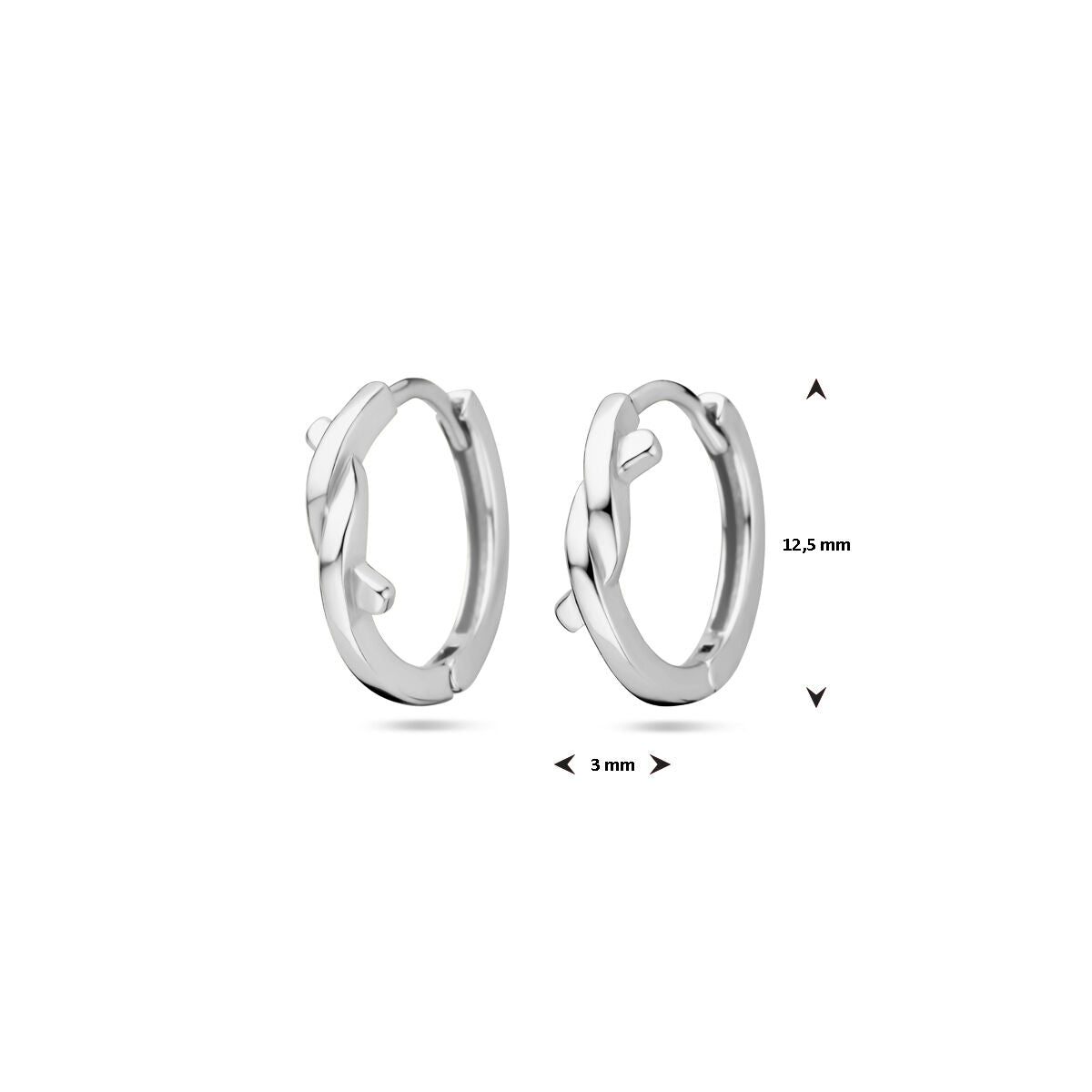 Klappcreolen 12,5 mm Silber rhodiniert