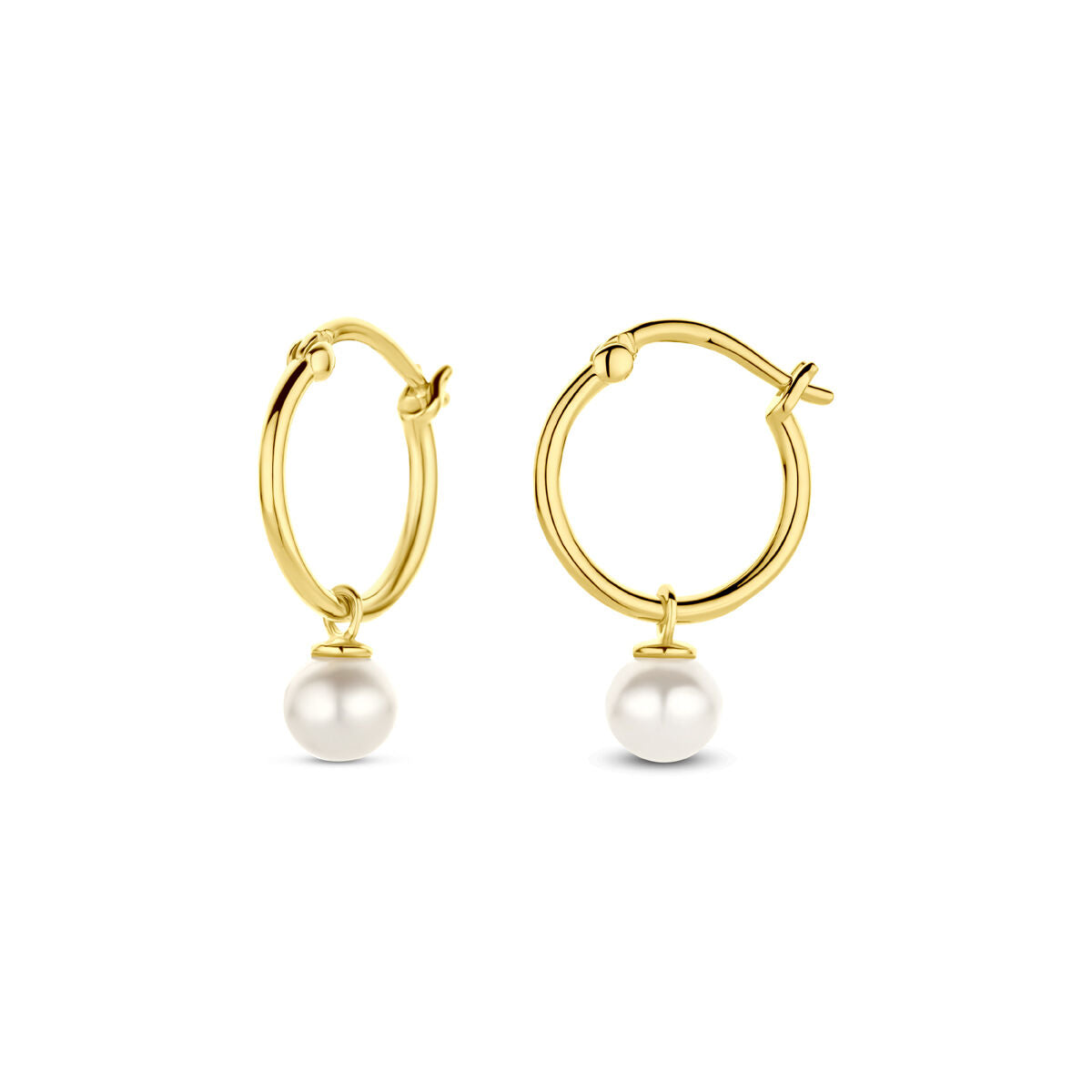 Ohrhänger aus 14K Gelbgold mit einer weißen Perle als Anhänger