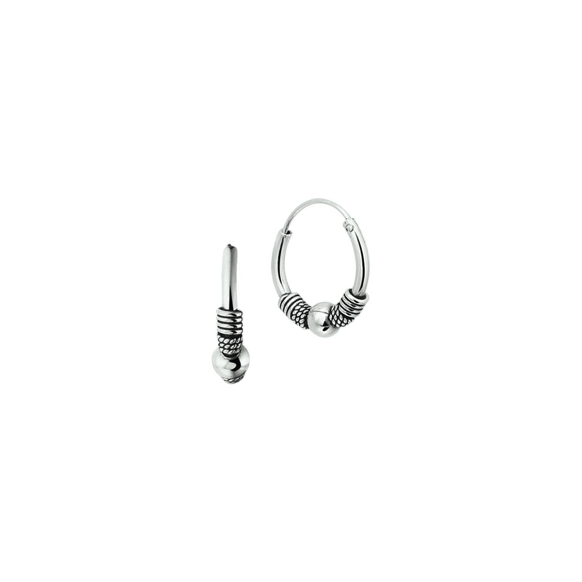 Ohrhänger aus oxidiertem Silber mit 4,0 mm Durchmesser und dekorativen Details
