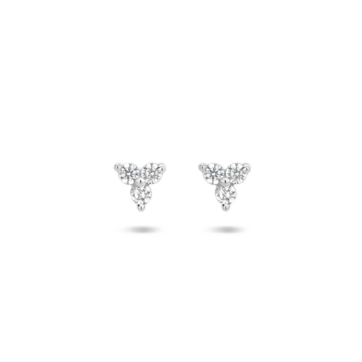 Ohrstecker aus rhodiniertem Silber mit Zirkonia in dreieckiger Form
