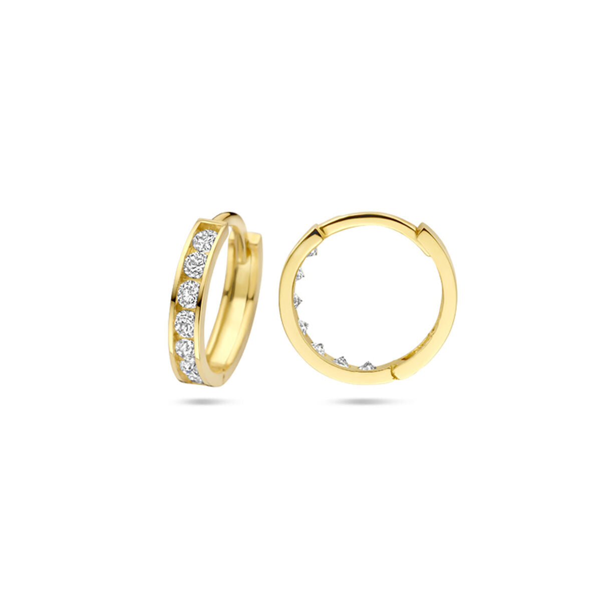 Klappohrringe Zirkonia 12,5 mm 9 Karat