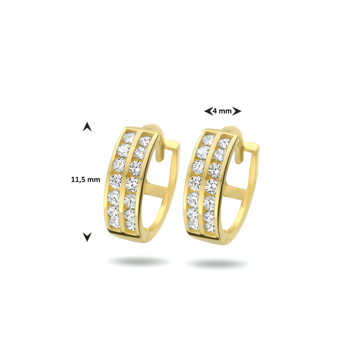 Klappcreolen Zirkonia 11,5 mm 9 Karat