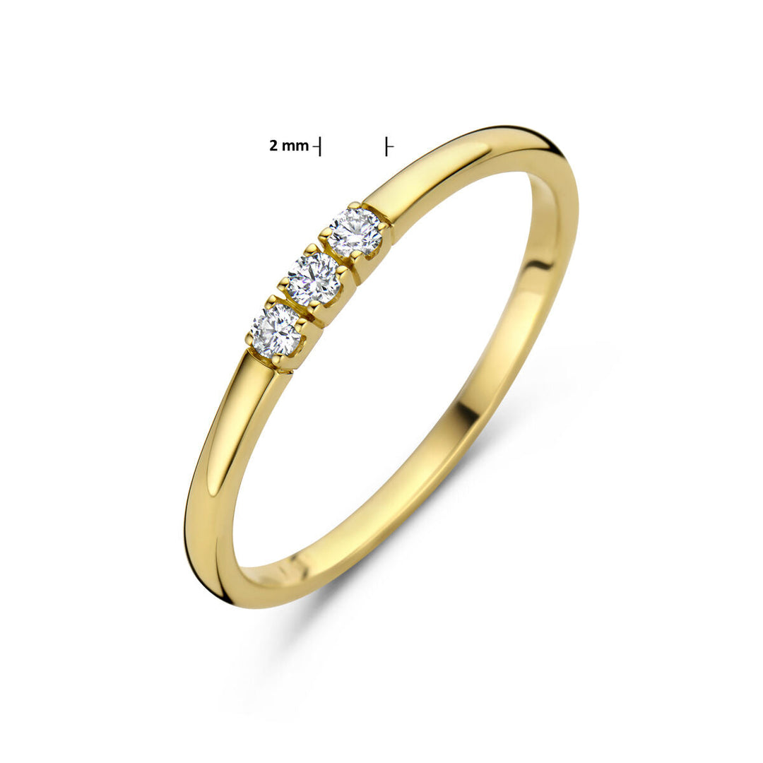 Memoirenring Trilogy Diamant 0,09 ct H SI 14 K Gelbgold