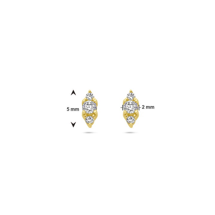 Ohrstecker Zirkonia 14K Gelbgold