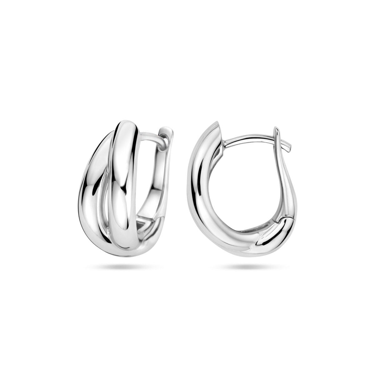 Klappohrringe 17 mm Silber rhodiniert