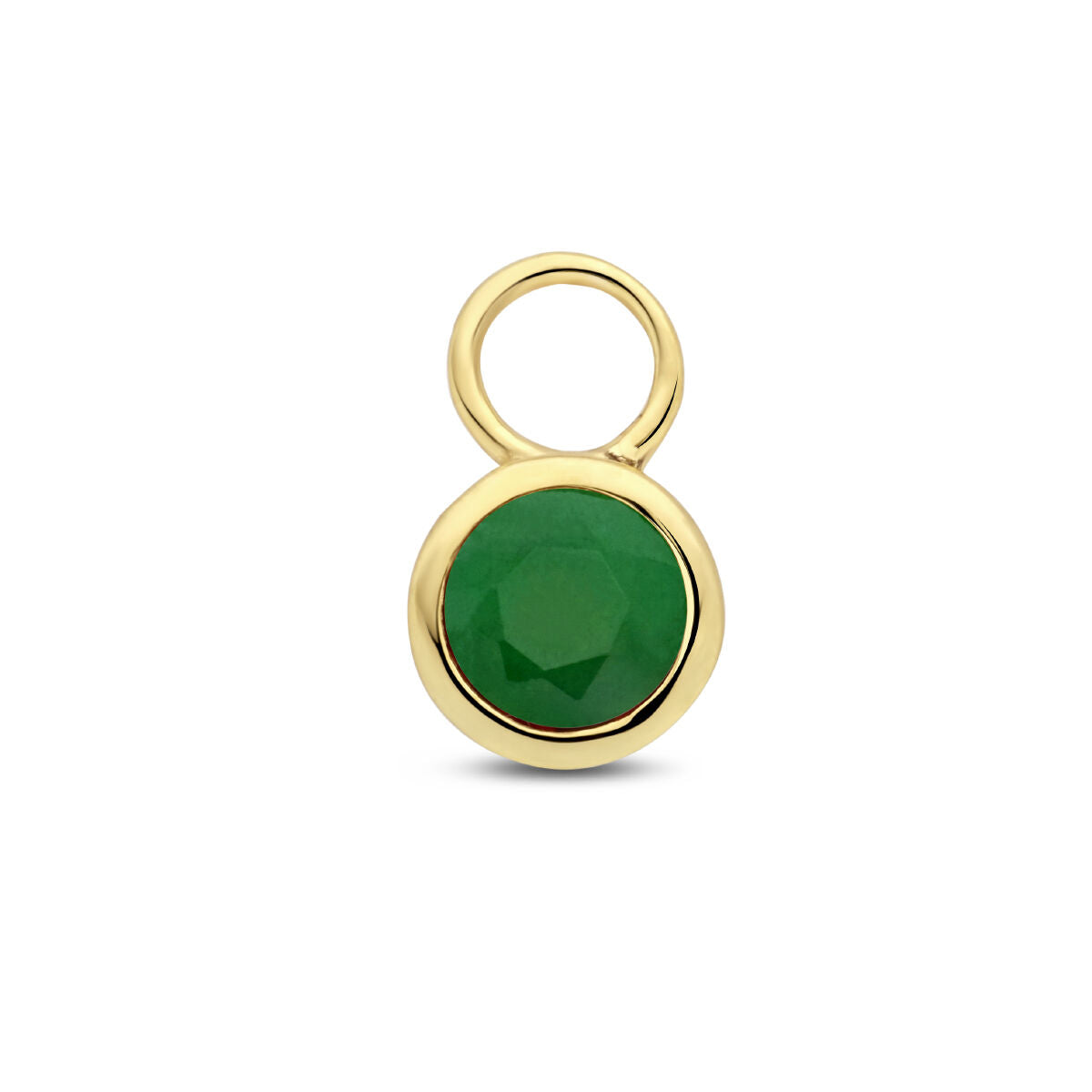 Ohrhänger mit grünem Edelstein aus 14K Gelbgold