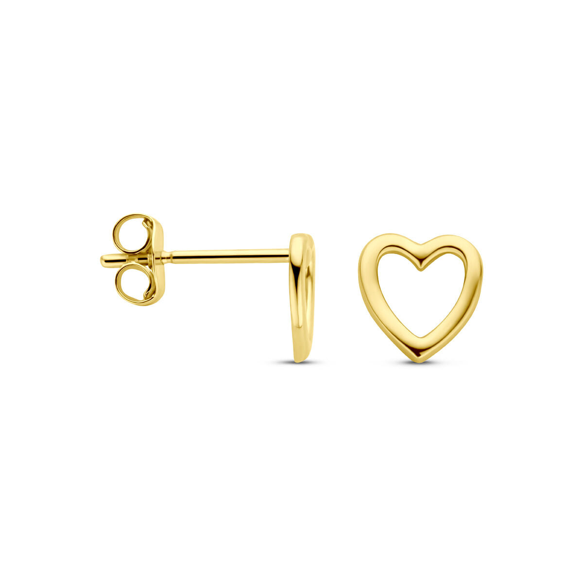 Ohrstecker Herzchen 6 mm 14K Gelbgold