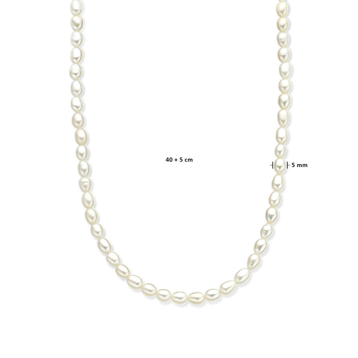 Gold Damenhalskette Perlen 14K