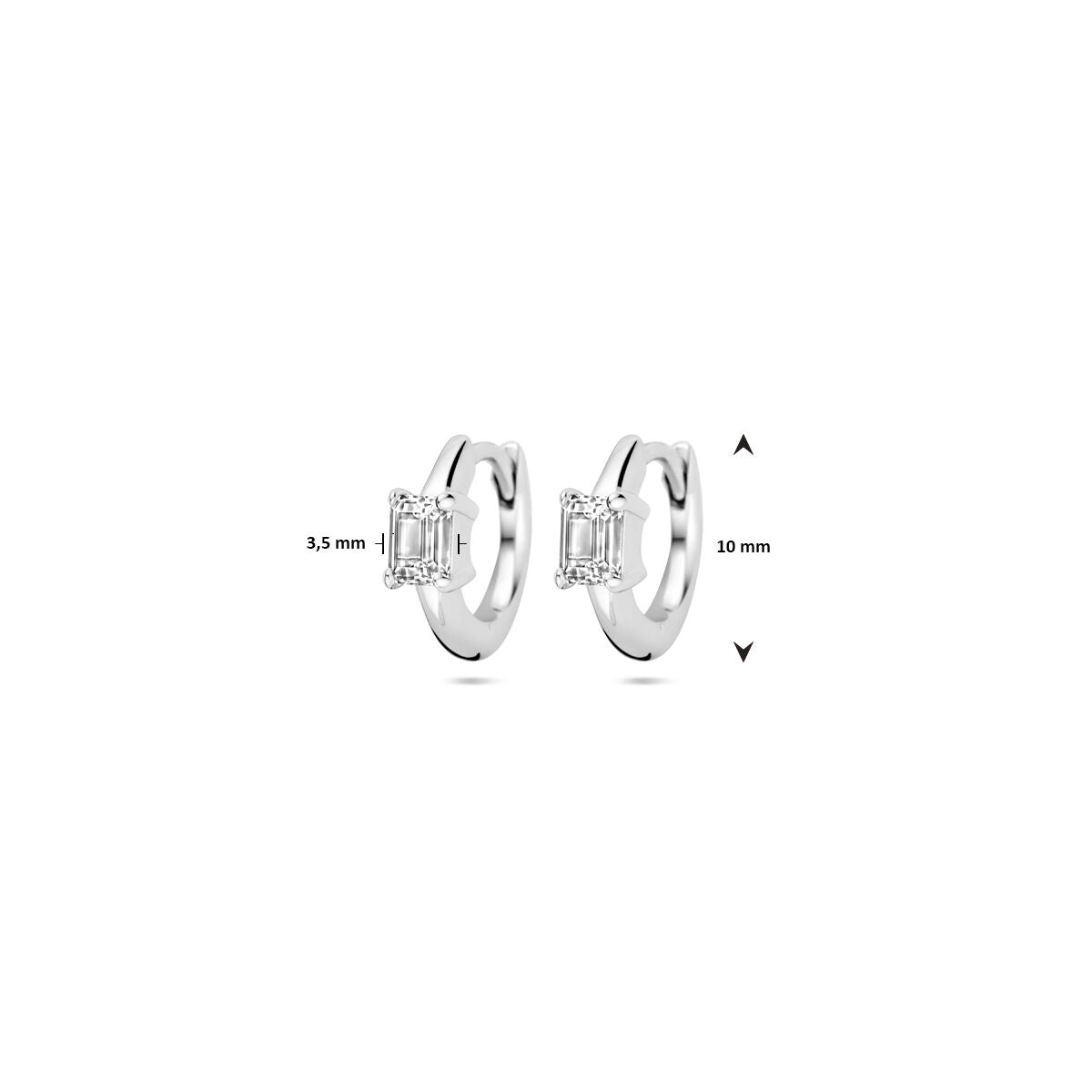 Creolen Zirkonia 10 mm Silber rhodiniert