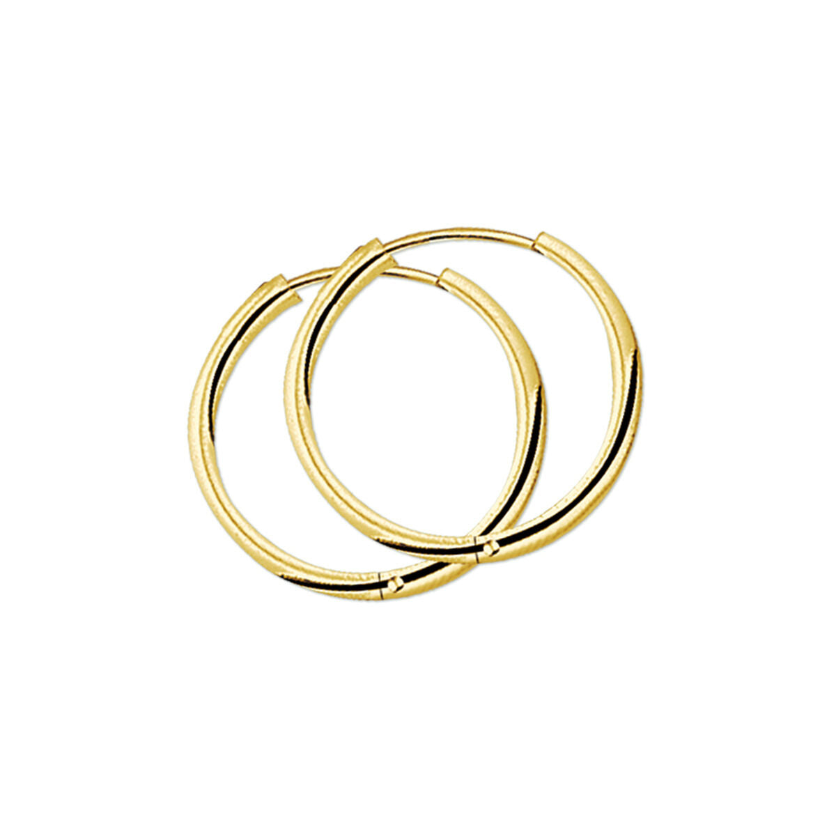 Klapp-Ohrringe aus 14K Gelbgold mit runder Form und einem Durchmesser von 2,5 mm