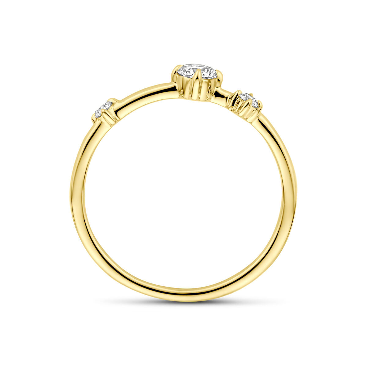 Ring Laborgezüchteter Diamant 0,25 ct H SI 14K Gelbgold