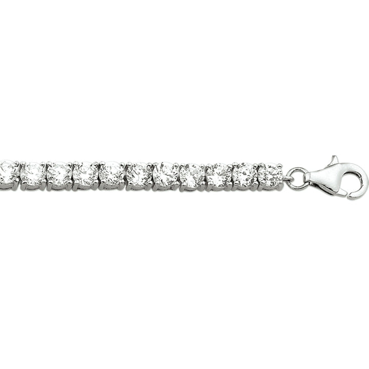 Tennisarmband mit 2,5 mm Zirkonia-Steinen und einem Karabinerverschluss, 18 cm lang
