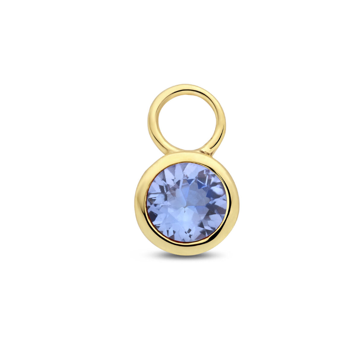 Ohrhänger mit rundem, blauem Tanzanit in 14K Gelbgoldfassung